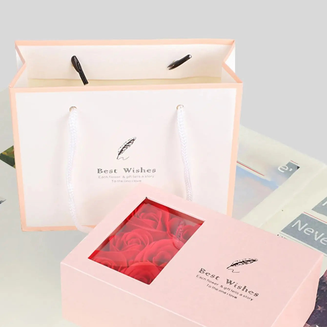 1Set 6 Rose Gift Box Window Jewelry(No Jewelry)