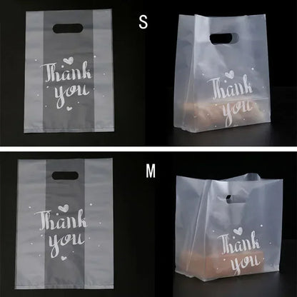 50pcs Plastic Packaging Bag With Handle 29x38x20cm Frosted Shopping Bags Gift Bags for Clothing Christmas Wrapping Supply