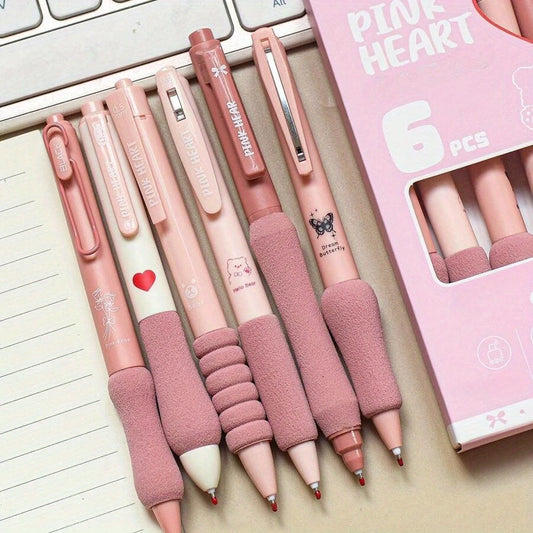 6 pcs/set 0.5mm retractable gel pen