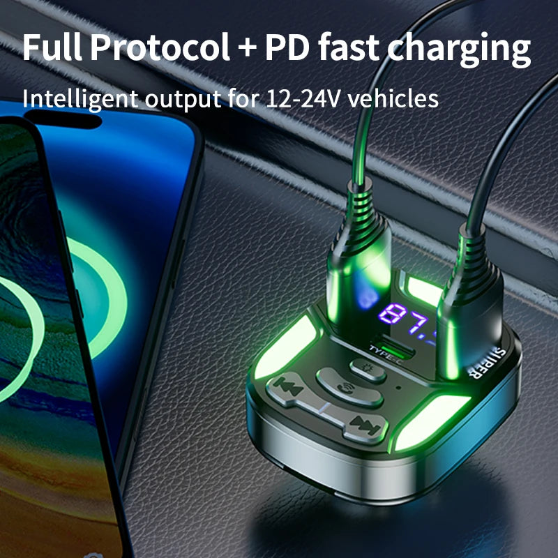 Transmisor MP3 para Coche con Bluetooth y Enchufe USB