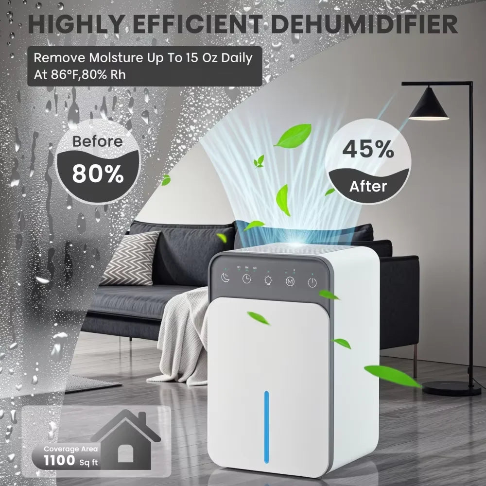 Intelligent Portable Dehumidifier with Deodorizing & Mold Prevention