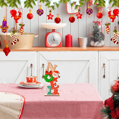 Festive Wooden Ornament with Santa