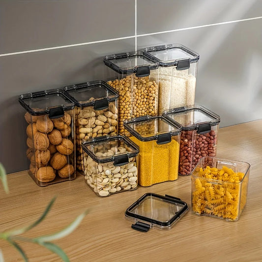 Food storage containers with airtight lids, freezer safe, BPA free plastic meal prep containers and kitchen sets.