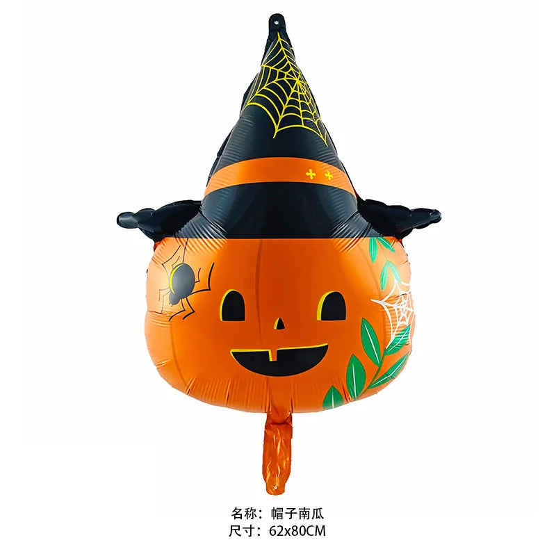 Hot Halloween Balloon Decoration Standing Hummy Pumpkin Ghost Witch Halloween Party Large Foil Balloon Inflatable Door Tree Deco