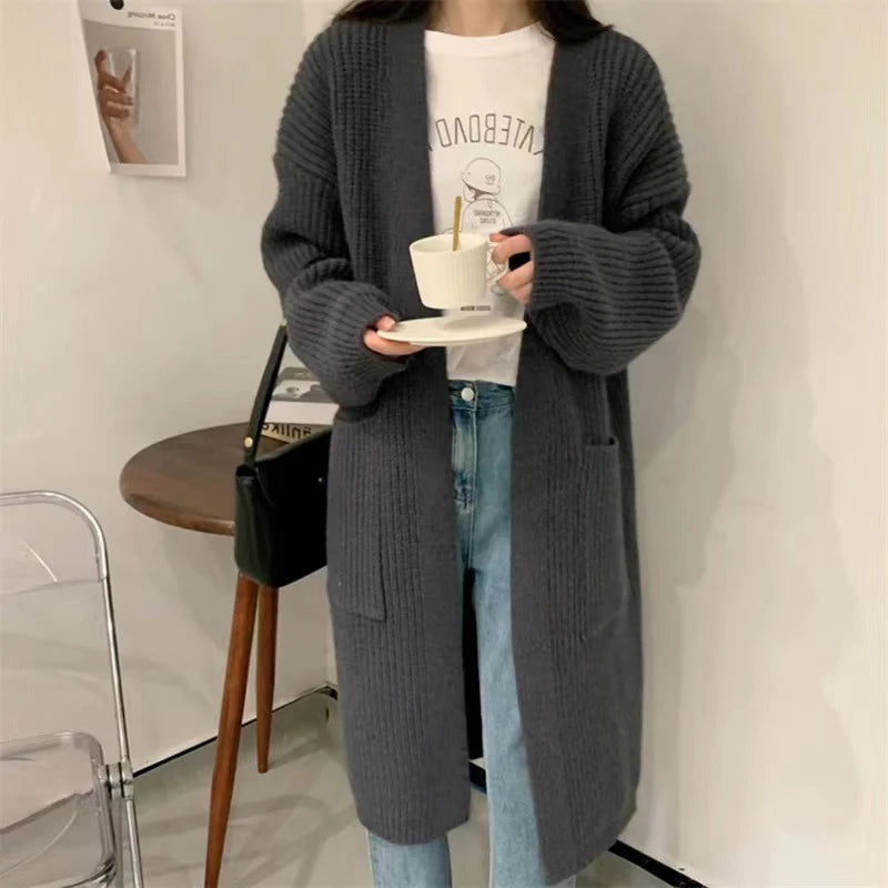 Oversized Loose Pocket Knitted Cardigan