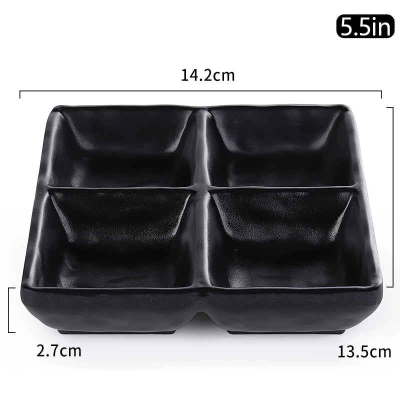 Black Melamine Multi Plate
