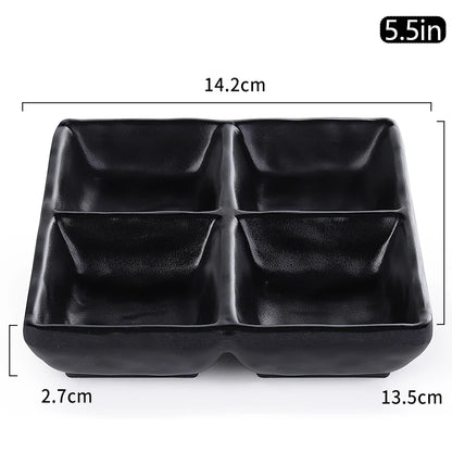 Black Melamine Multi Plate