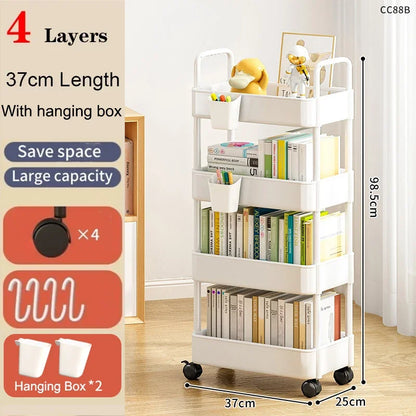 Kitchen Organizers And Storage Rack Household Cart With Wheels Multifunctional Home Accessories Mobile Rack Trolley Bookshelf