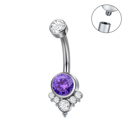 ASTM F136 Titanium 16G Belly Button Rings Internally Thread Round Piercings Ombligo Piercings Navel Ring Body Jewelry For Women
