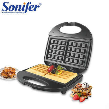 Waffle Maker with Non-Stick Coated Plates, Cool Touch Housing, Power and Ready Indicators, Breakfast Maker, Cord Winder, 750W