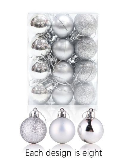 24pcs Christmas ball decorations Christmas Holiday party House decoration ball Christmas tree red ball pendant