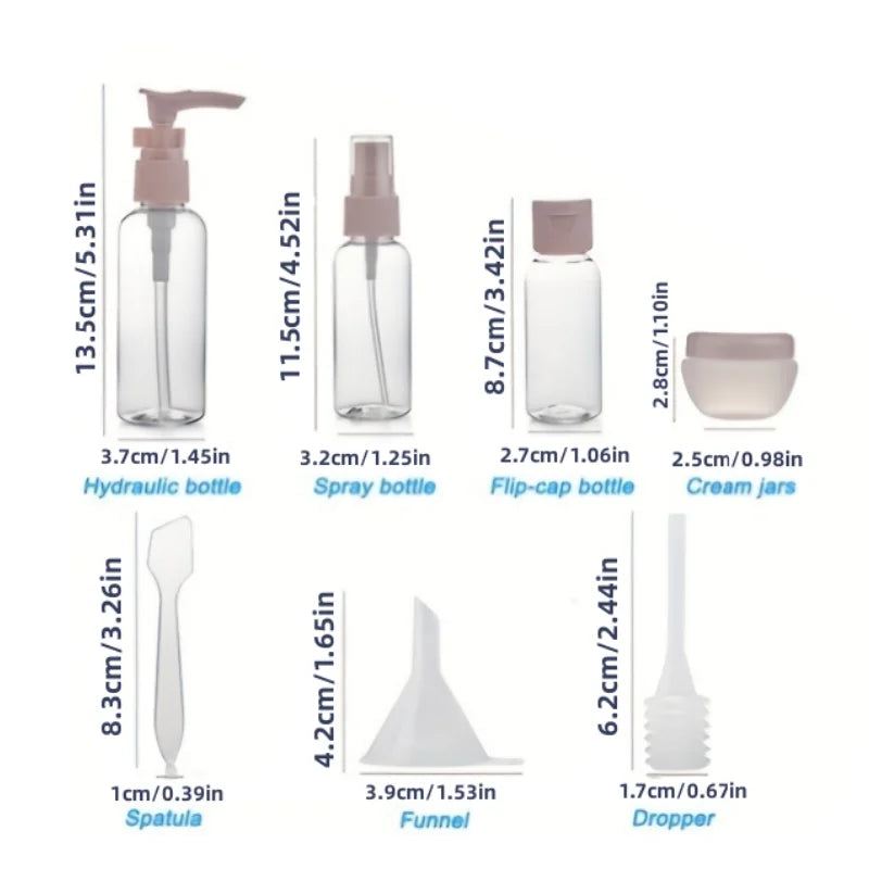 8Pcs Travel Refillable Bottle Set Spray