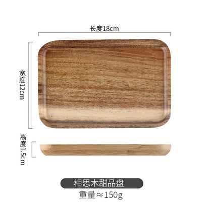 Bamboo and Wood Cake Plate Transparent