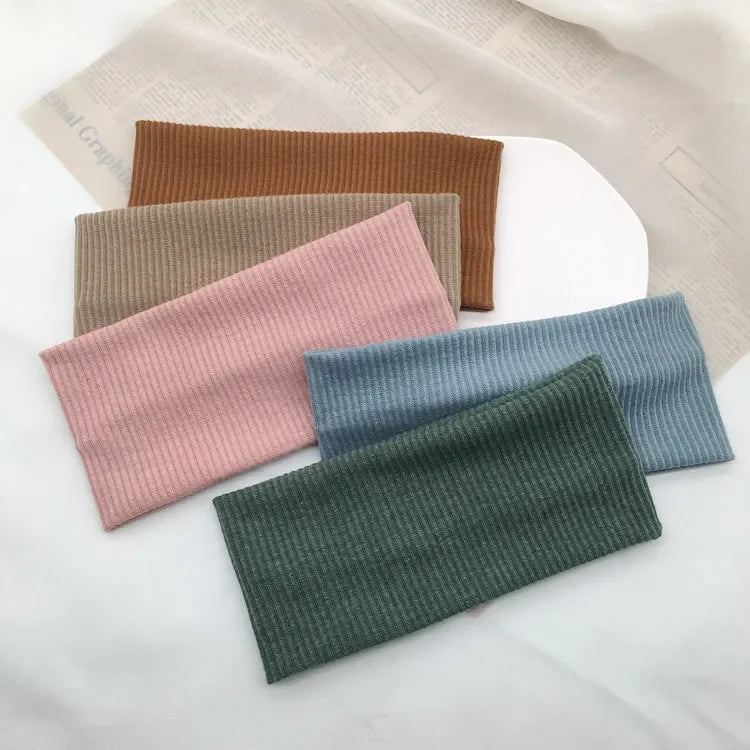Knitted Hair Bands Women Fashion Wide Elastic Headband Sport Yoga Hairband Soft Wash Face Makeup Headwrap Hair Accessories