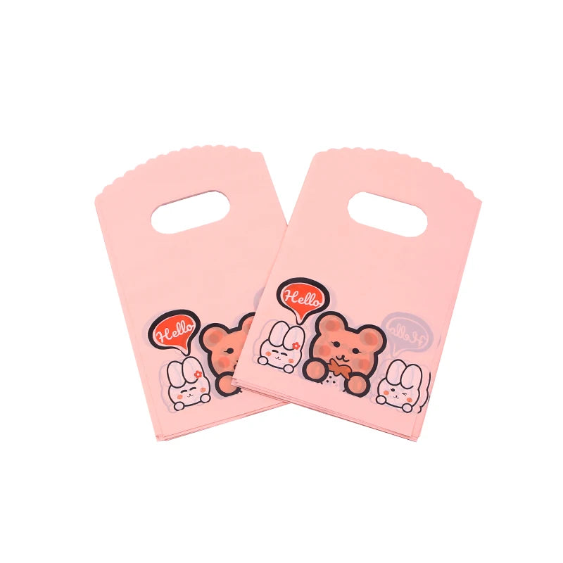 Wholesale 50Pcs/Lot Plastic Bag 9x15cm Small Boutique Storage Candy Jewelry Packaging Bag Plastic Gift Bags With Handle