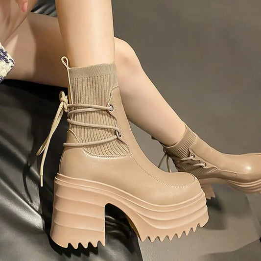 Autumn Ankle Boots Women Platform