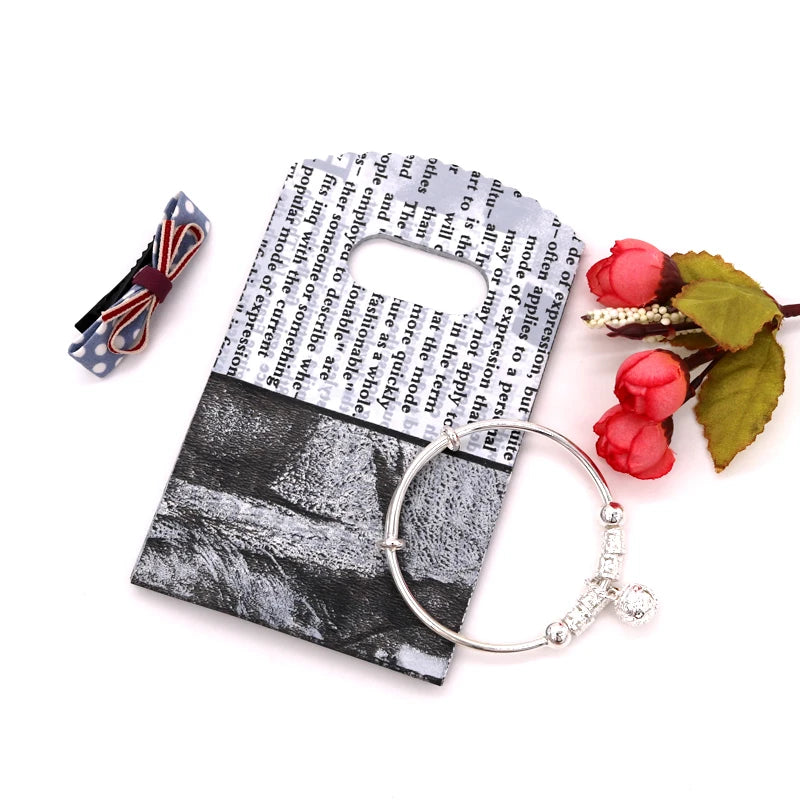 Wholesale 50Pcs/Lot Plastic Bag 9x15cm Small Boutique Storage Candy Jewelry Packaging Bag Plastic Gift Bags With Handle