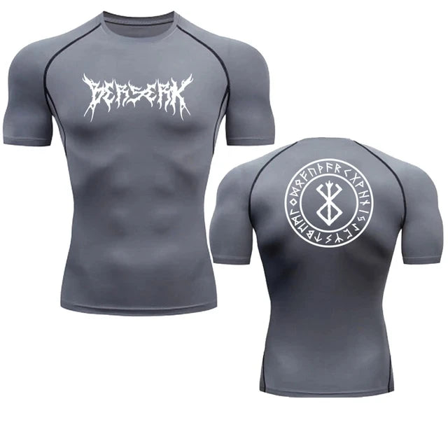 Berserk Compression Tshirt Men Fitness Tight Long Sleeve Sport T shirt Training Jogging Shirts Gym Sportswear Quick Dry
