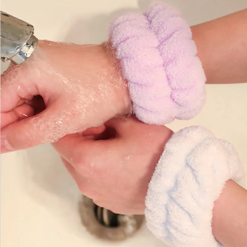 Coral Velvet Facial High-Elastic Makeup Hairband Face Wash Wristband