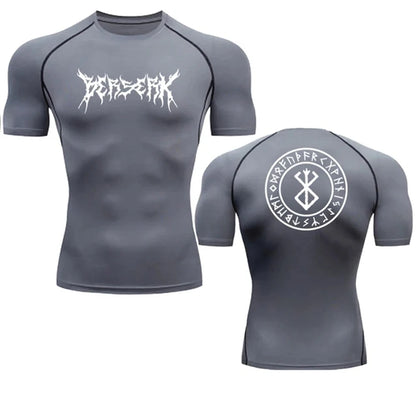 Berserk Compression Tshirt Men Fitness Tight Long Sleeve Sport T shirt Training Jogging Shirts Gym Sportswear Quick Dry