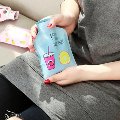 Hot Water Bottle Ideal per a Colorful Water Injection Highly Rated Convenient Handbag Accessory Pocket Cartoon Design