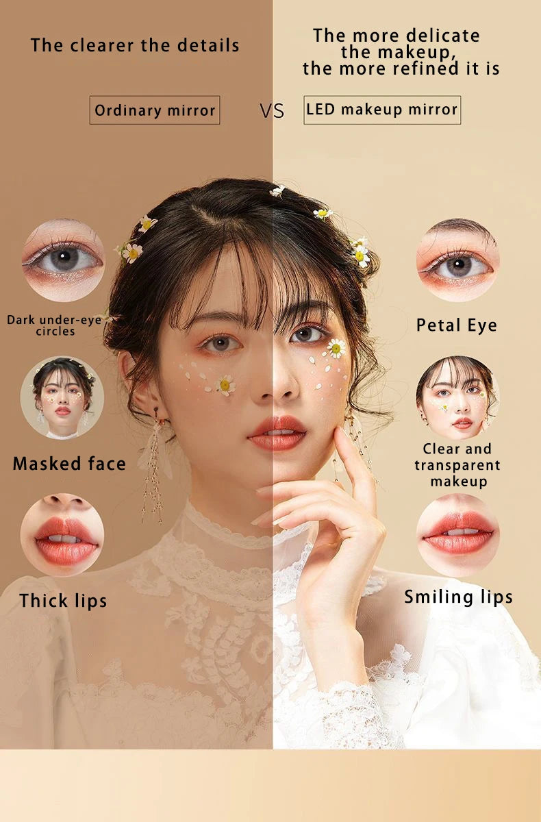 Espejo de Maquillaje LED con Luz Regulable