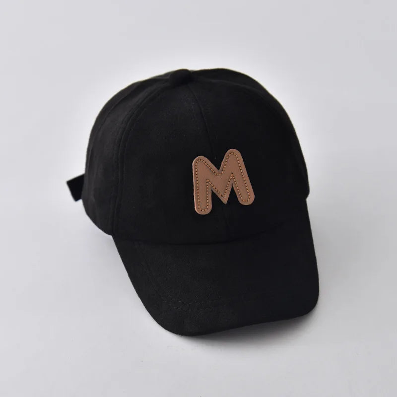 Spring Autumn Children Baseball Cap Suede Letter Baby Hat Outdoor Casual Boys Girls Kids Adjustable Sun Visor Caps