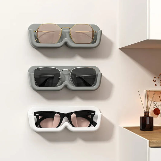 3 Wall Mounted Glasses Storage Rack Punch-free Self-adhesive Glass Display Cabinet Glasses Storage Box Sunglasses Organizer