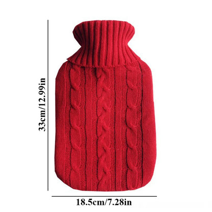 Hot Water Bag Cover 2L Large Heat Preservation Hot Water Bottle Explosion-proof Knitted Removable Home Warming Supplies