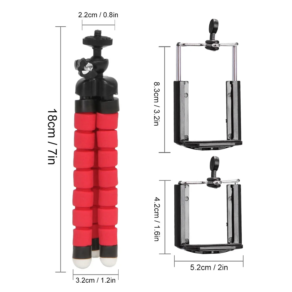 Portable Tripods Phone Tripod Holder Mobile Camera Holder Clip Smartphone Monopod Stand Octopus Mini Flexible Tripod For Phone