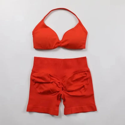 Conjunto Deportivo Mujer 2 Piezas – Top Corto y Shorts