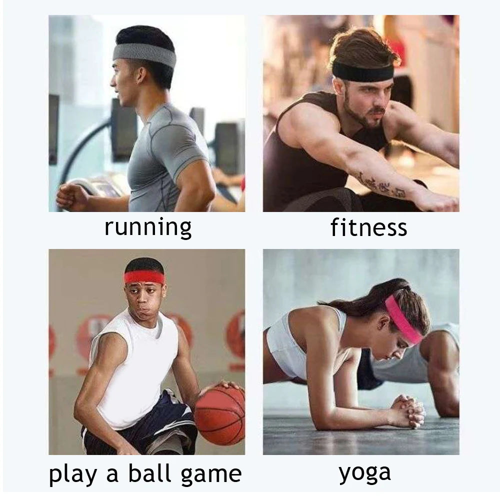 Sport Elastic Headbands Thick Non-Slip Sweatband Sports Gym Headband Women Men Breathable Basketball Fitness Yoga Hair Band