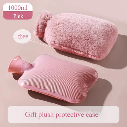 1000ml/1pc Large-capacity Hot Water Bag Removable Hot Water Bag Can Be Reused Women's Belly Warmer Hand Warmer Hot Water Bags