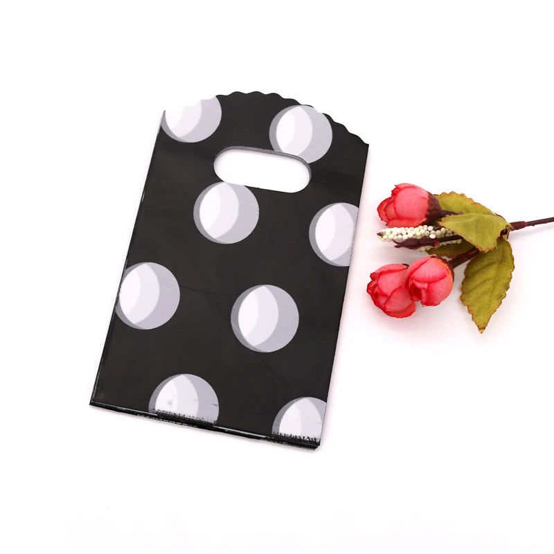 Wholesale 50Pcs/Lot Plastic Bag 9x15cm Small Boutique Storage Candy Jewelry Packaging Bag Plastic Gift Bags With Handle
