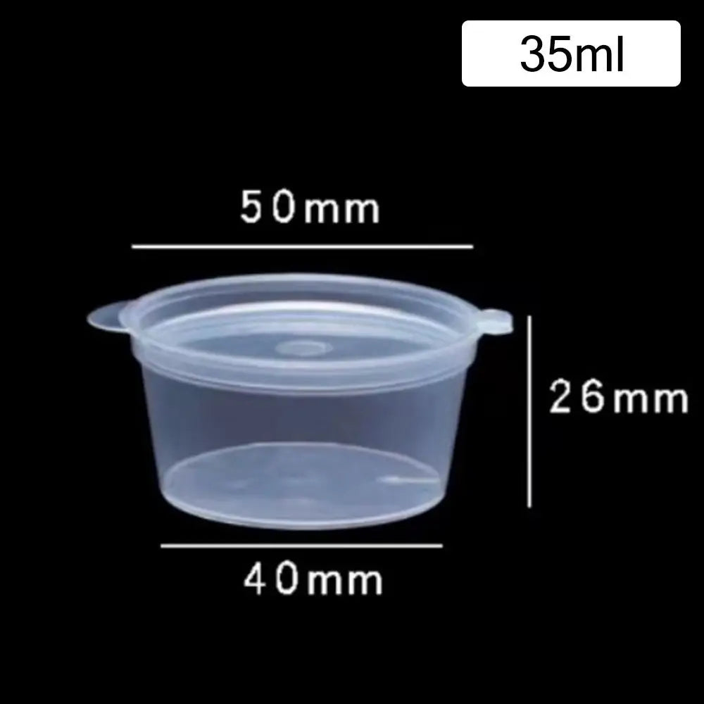50pcs Sealed and Leak-proof Disposable Sauce Cup Sauce Cup Containers with Hinged Lids One-piece Sauce Dispensing Box Reusable