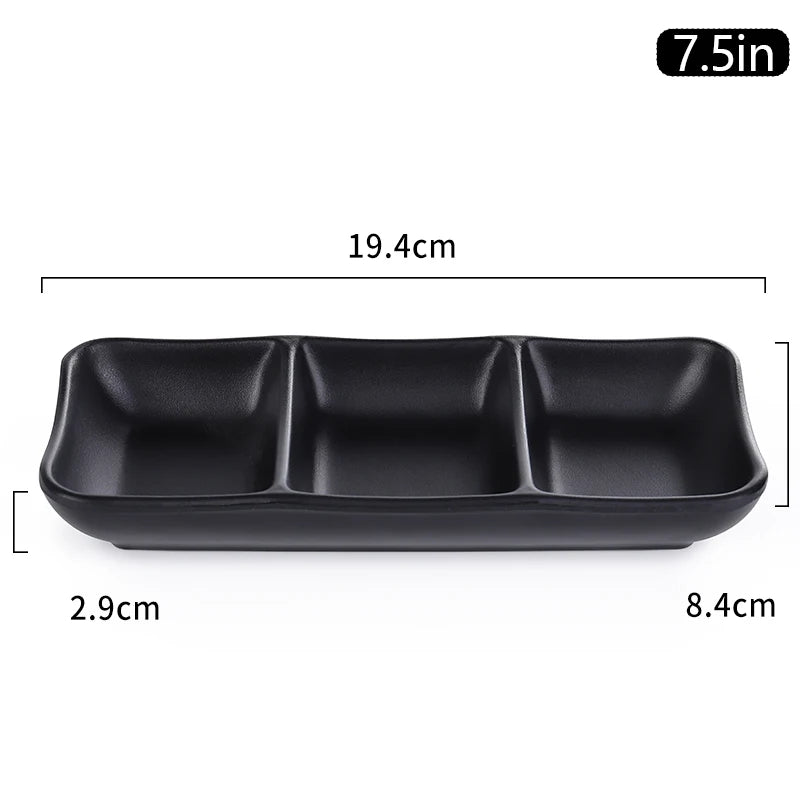 Black Melamine Multi Plate