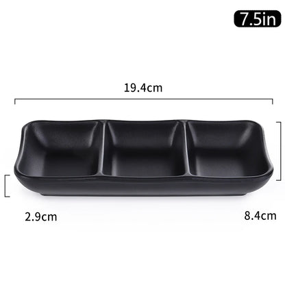 Black Melamine Multi Plate