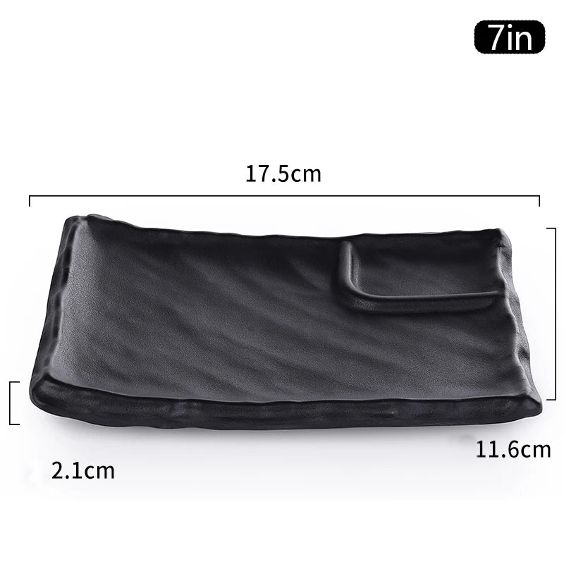 Black Melamine Multi Plate