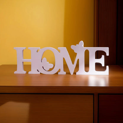 1PC,3.1* 8.9-inch white butterfly HOME letter decoration, a warm and cozy letter board for indoor desktop decoration