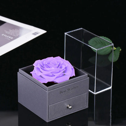 Purple Zircon Heart Pendant Necklace With Rose Box 2025 New Jewelry Set For Mother Christmas Valentine Day Wife Birthday Gift