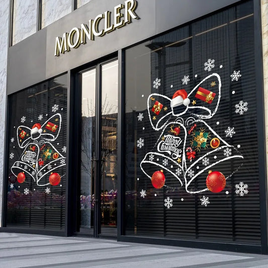 Christmas Bell Static Display Window Glass