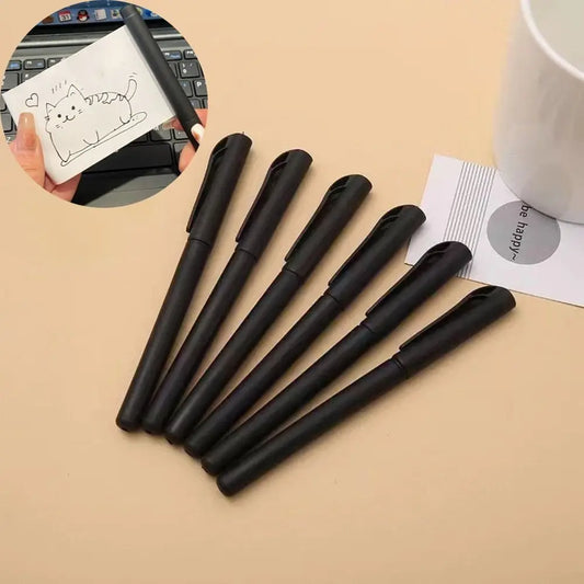 ABS and Coated Paper Black Gel Pen with Retractable Blank Scroll