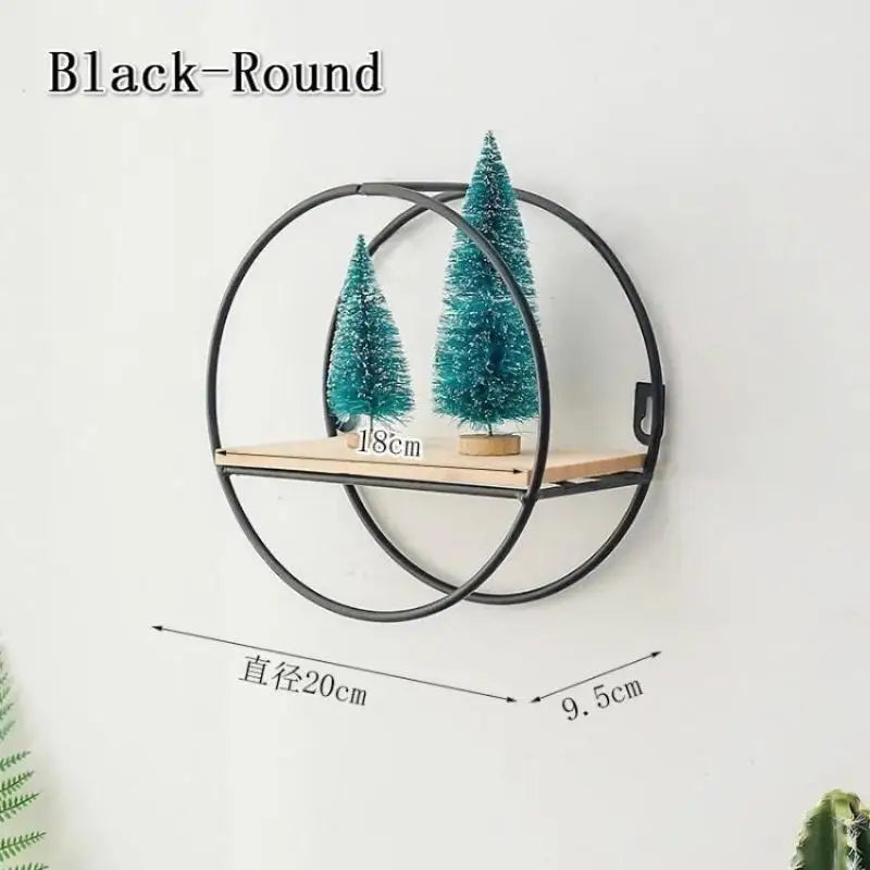 1Pcs Black/Gold Nordic Wall Shelf Metall