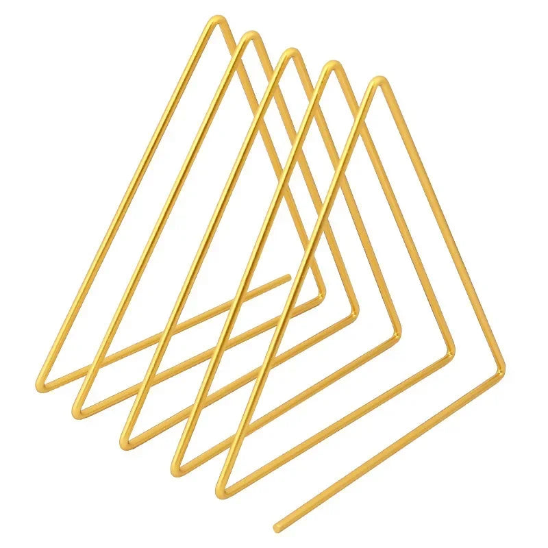 File Organizer Triangle Iron Art Creative Office Desktop Books Magazine Storage Newspaper Bookshelf Pen Holder Desk Decoration