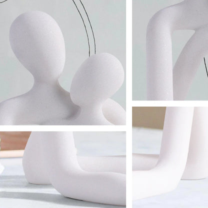 Couple embrace phone holder sculpture, resin craft decorative figurine, home decoration for bedroom, living room, study, or desk