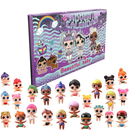 Advent Calendar Kids Toys Christmas Countdown Calendar 24pcs/Set Cartoon Anime Model Small Doll Decoration Toys