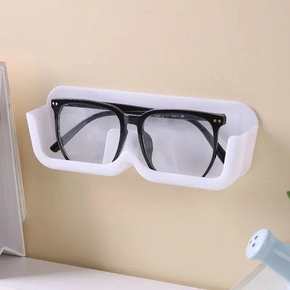 Wall Mounted Glasses Storage Rack Punch-free Self-adhesiu Glass Display Cabinet Glasses Storage Box Sunglasses Organizer