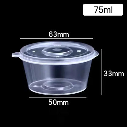 50pcs Sealed and Leak-proof Disposable Sauce Cup Sauce Cup Containers with Hinged Lids One-piece Sauce Dispensing Box Reusable