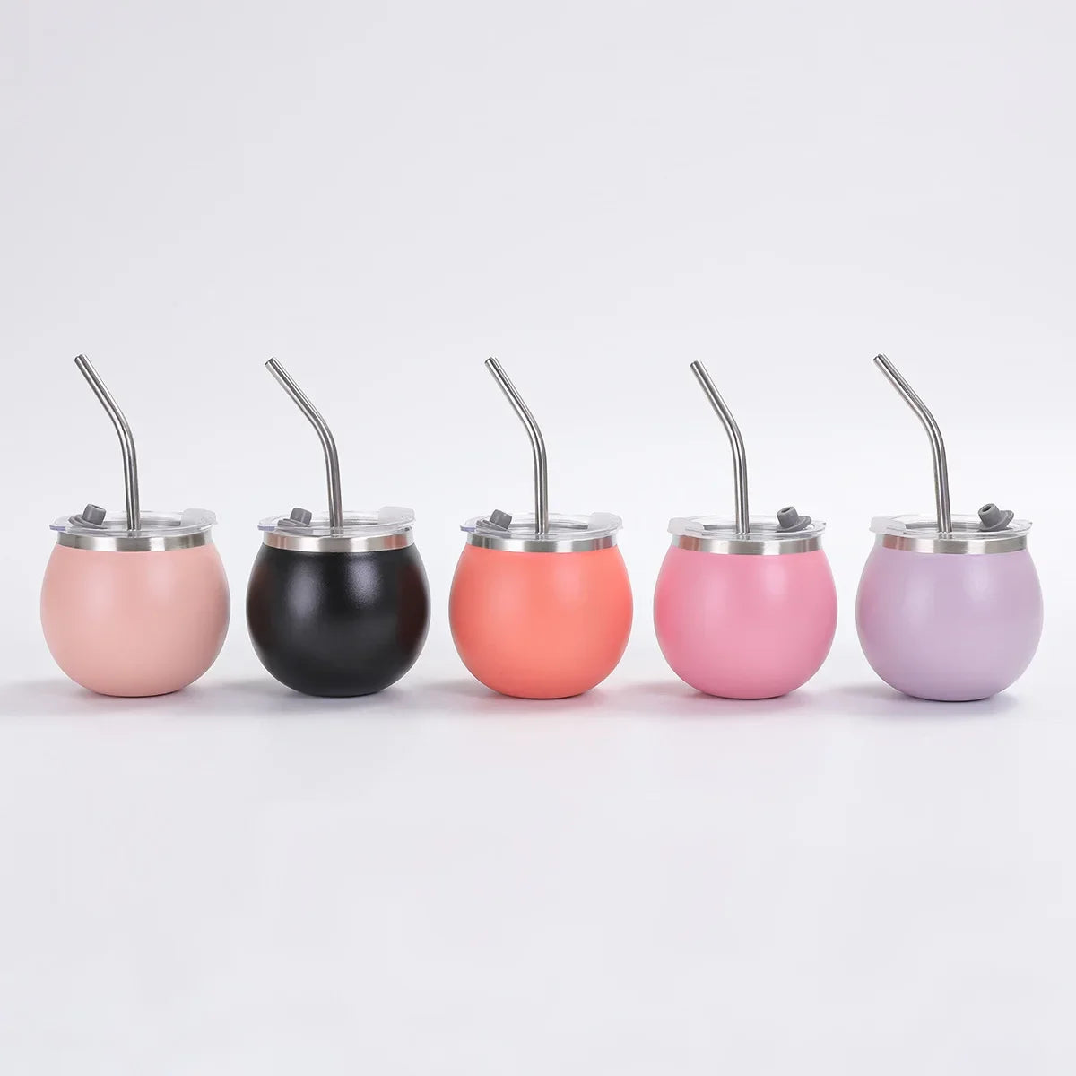Creative 304 Stainless Steel Thermos Cup Mini Compact U-shaped Egg Cup Home with lid and straw to keep Cold Matai Cup