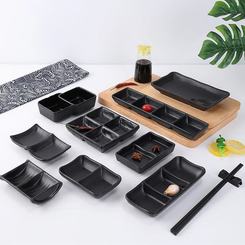 Black Melamine Multi Plate
